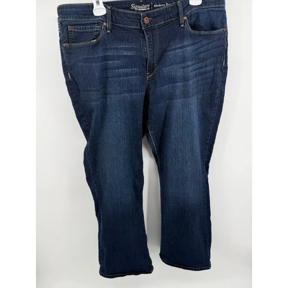 Levi Strauss Signature Modern Bootcut Stretch Dark Wash Jeans Womens 38x31